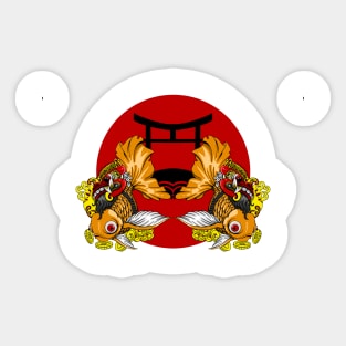 fish with barong mask japan style Sticker